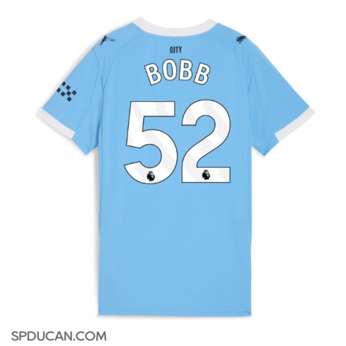 Zenski Nogometni Dres Manchester City Oscar Bobb #52 Domaci 2025-26 Kratak Rukav